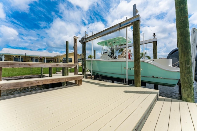 view of dock area