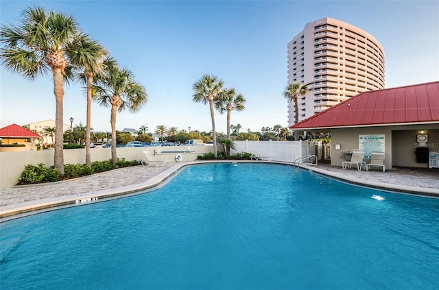 view of pool with a patio area