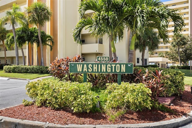 view of community sign