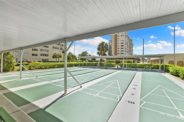 view of home's community with shuffleboard