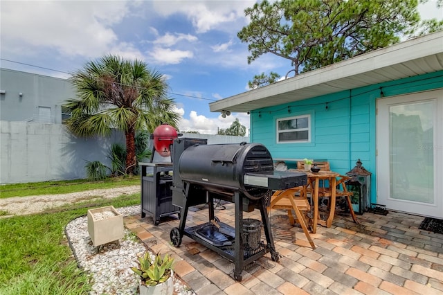 view of patio / terrace with area for grilling