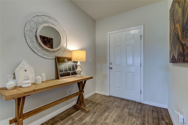 foyer entrance featuring hardwood / wood-style floors