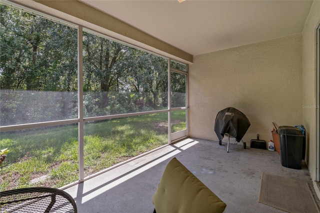 view of unfurnished sunroom