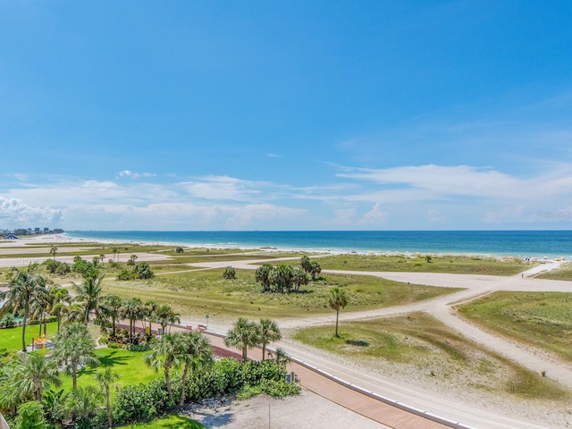 exterior space with a beach view