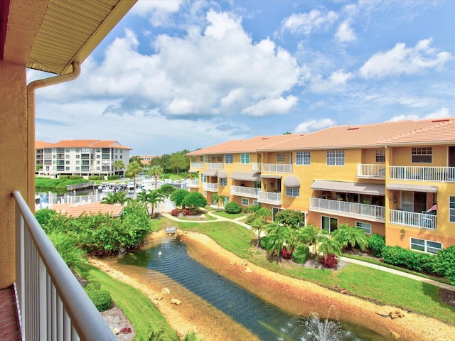 balcony with a water view