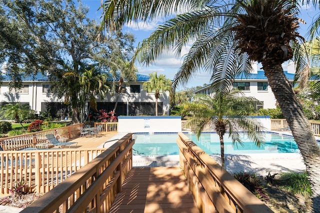 pool featuring fence