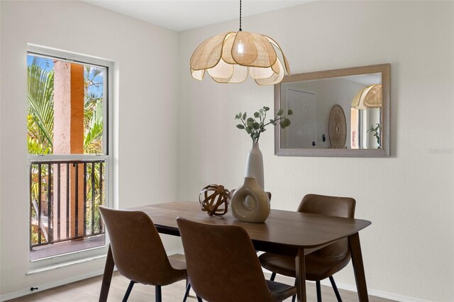 dining room featuring light hardwood / wood-style floors