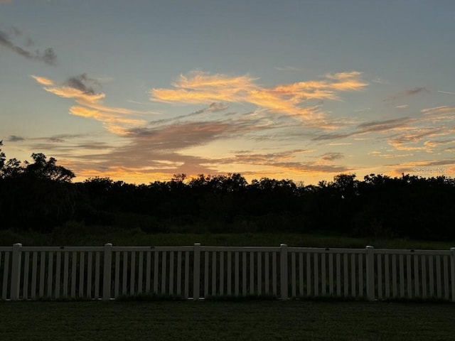 view of yard at dusk