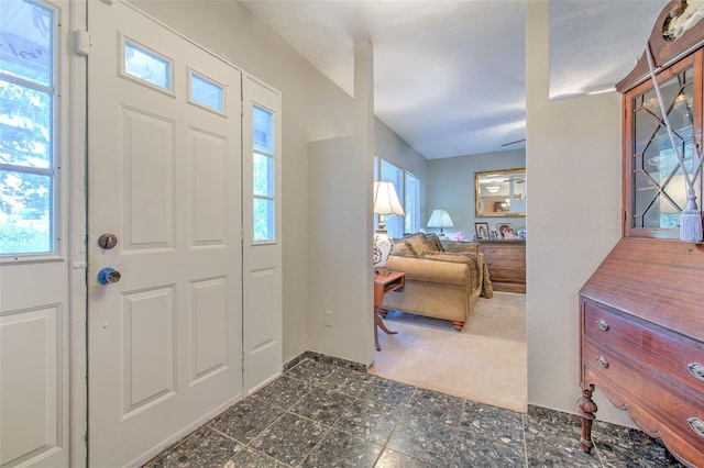 view of carpeted entryway