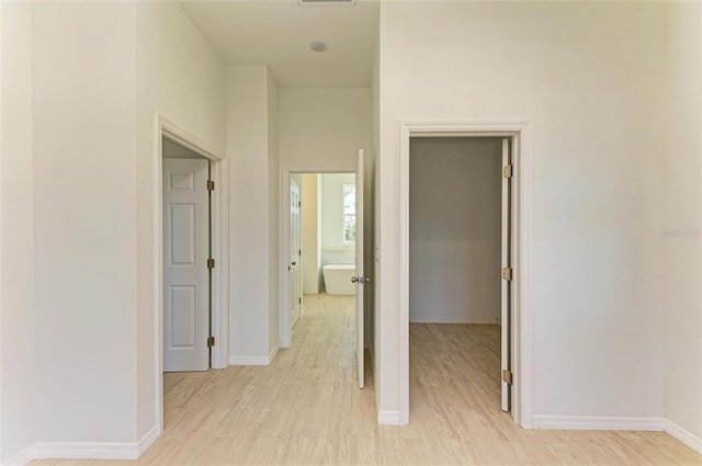 interior space with light wood-type flooring