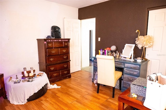 office with hardwood / wood-style flooring