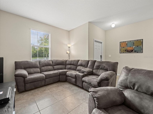 view of tiled living room