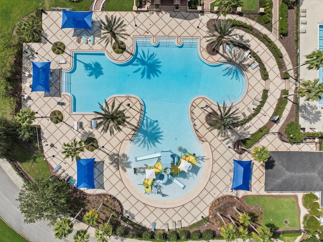 view of pool featuring a patio area