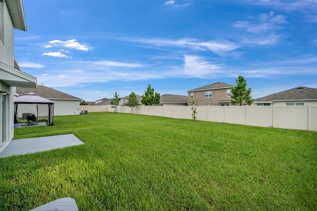 view of yard featuring a gazebo