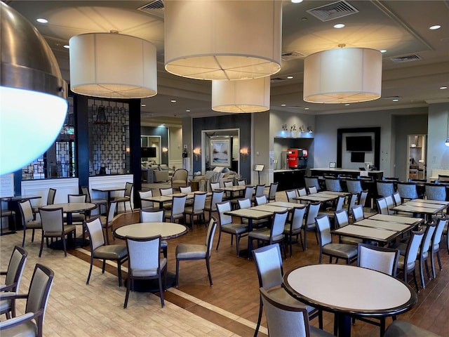 dining area featuring hardwood / wood-style flooring