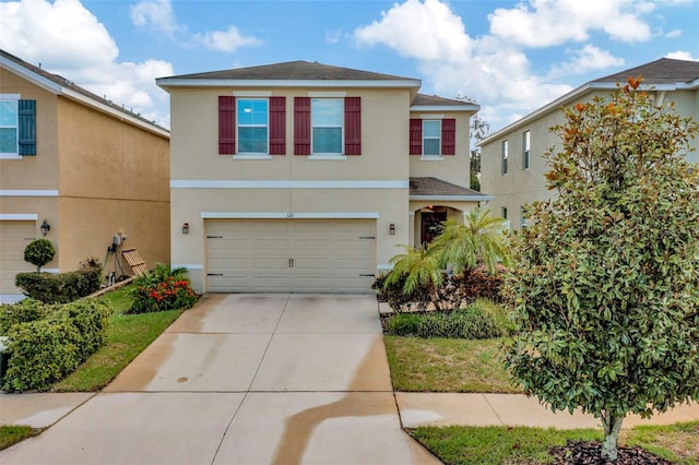 view of front property with a garage