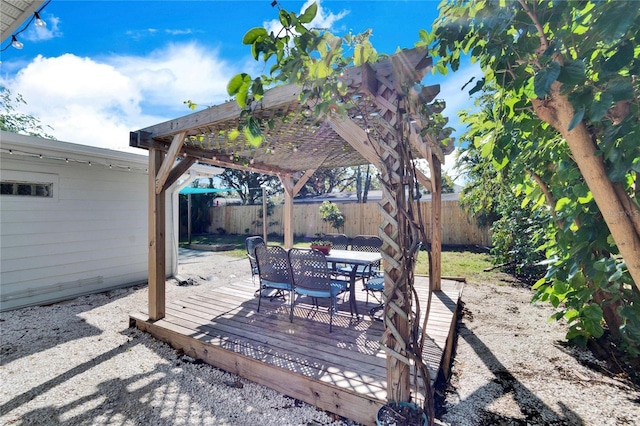 exterior space with a pergola