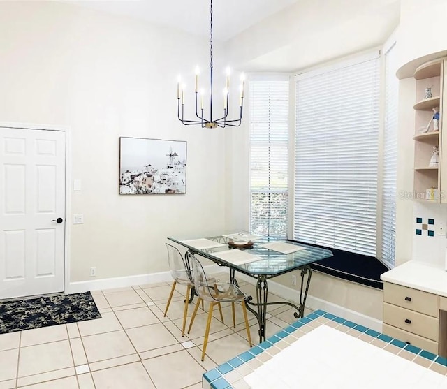 view of tiled dining space