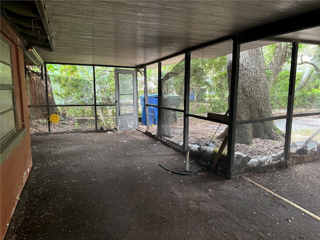 view of unfurnished sunroom