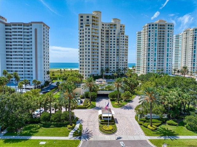 view of property's community with a water view