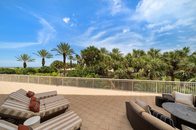 view of patio / terrace featuring an outdoor living space