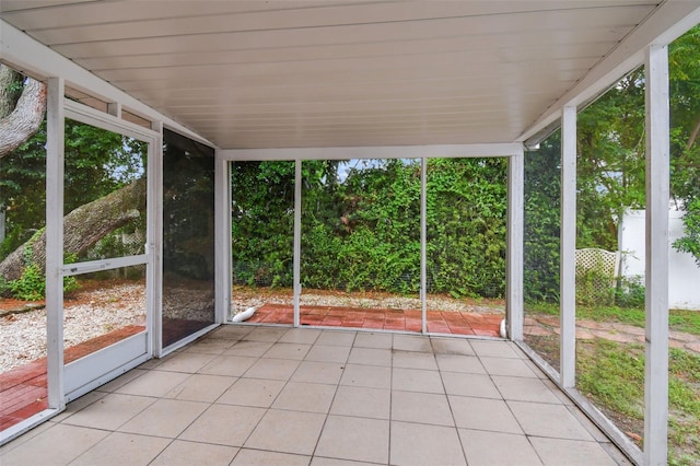 view of unfurnished sunroom