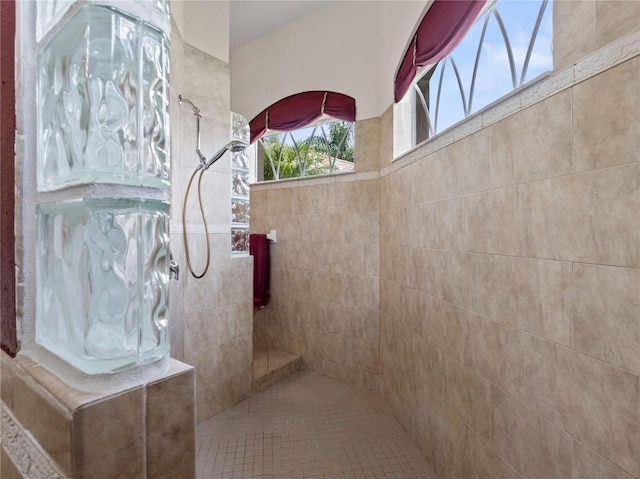 bathroom with walk in shower