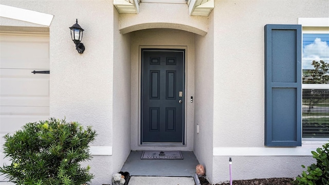 7774 Sail Clover Ln, Zephyrhills, FL 33540 - property entrance with stucco siding