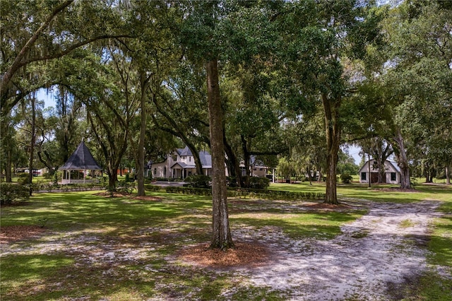 view of yard with a gazebo