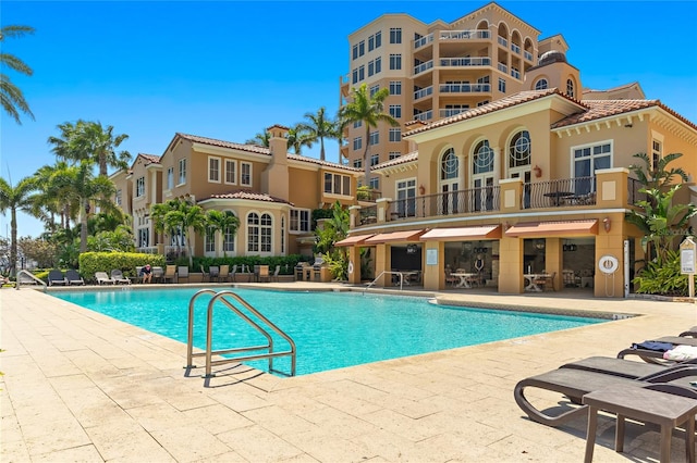 view of pool with a patio area