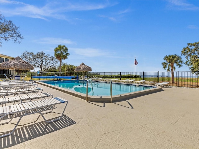 view of pool featuring a patio area