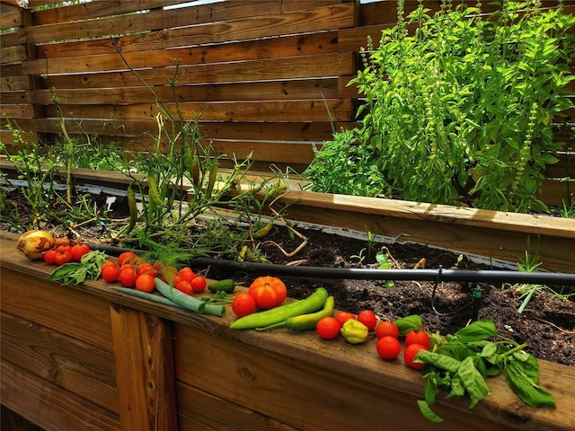 exterior details featuring a vegetable garden