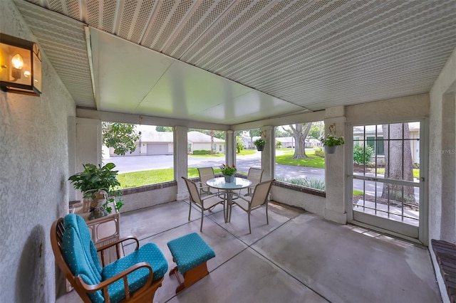 view of unfurnished sunroom