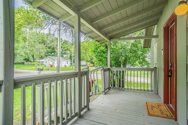 wooden deck with a porch