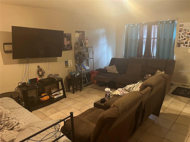 view of tiled living room