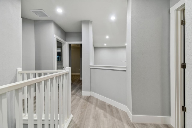 hall featuring light wood-type flooring