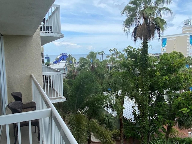 balcony with a water view