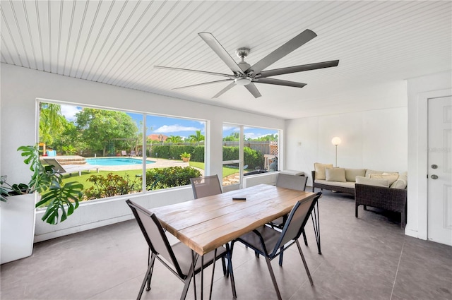 6419 Marbella Blvd, Apollo Beach, FL 33572 - dining space with a ceiling fan