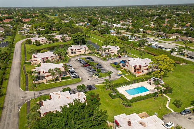 drone / aerial view with a residential view