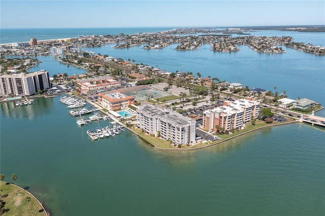 500 Treasure Island Cswy Unit 406, Treasure Island, FL 33706 - birds eye view of property with a water view and a view of city