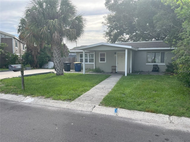 view of front of home with a front yard