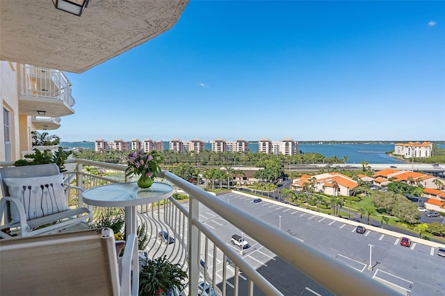 balcony with a water view