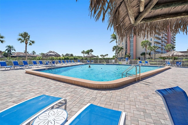 view of pool with a patio