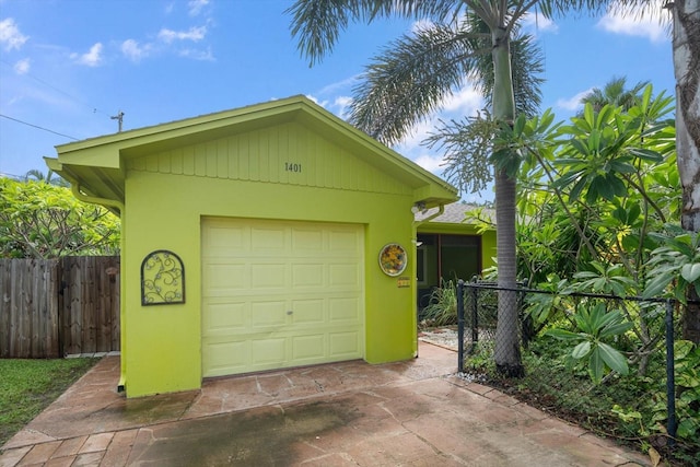 view of garage