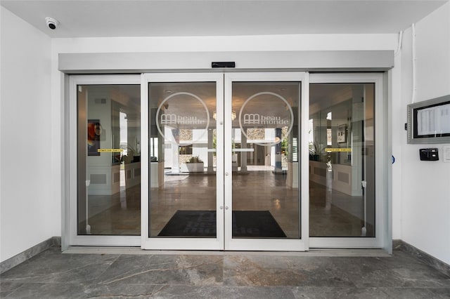 entrance to property with french doors