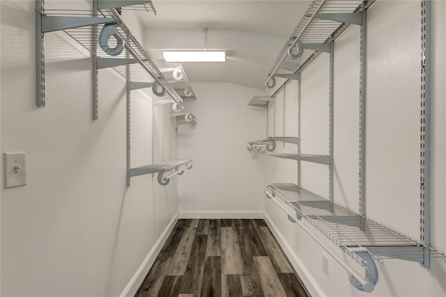 911 8th Ave SW, Largo, FL 33770 - spacious closet with dark wood finished floors and vaulted ceiling