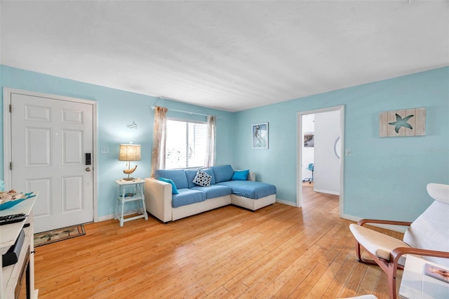 living room featuring light wood-type flooring