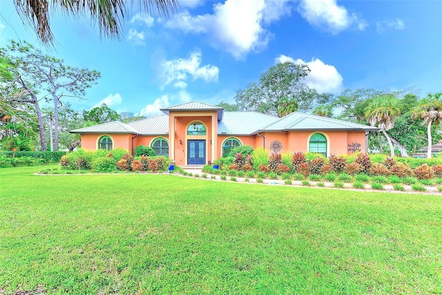 view of front of house with a front yard