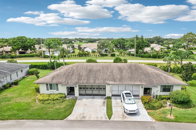 single story home featuring a front yard