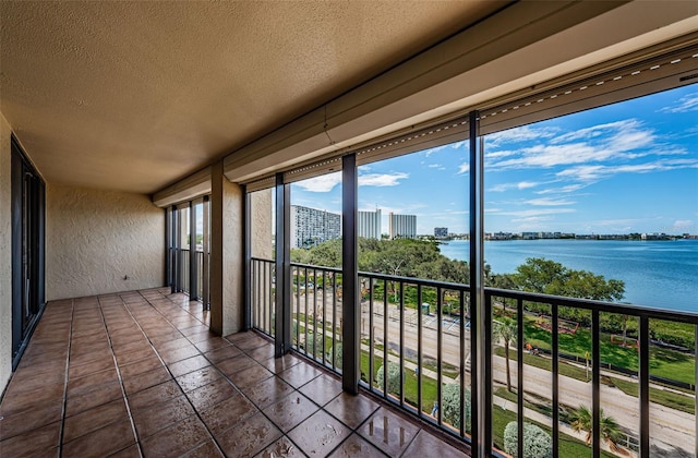 balcony with a water view